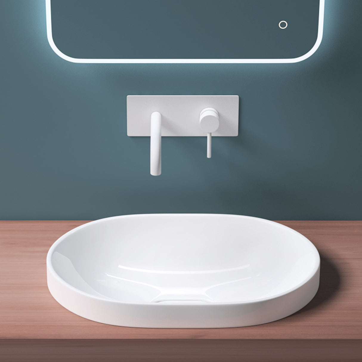 glasvilla Waschbecken Einbauwaschbecken, weiß Brüssel5006A aus Keramik, mit Nano-Beschichtung