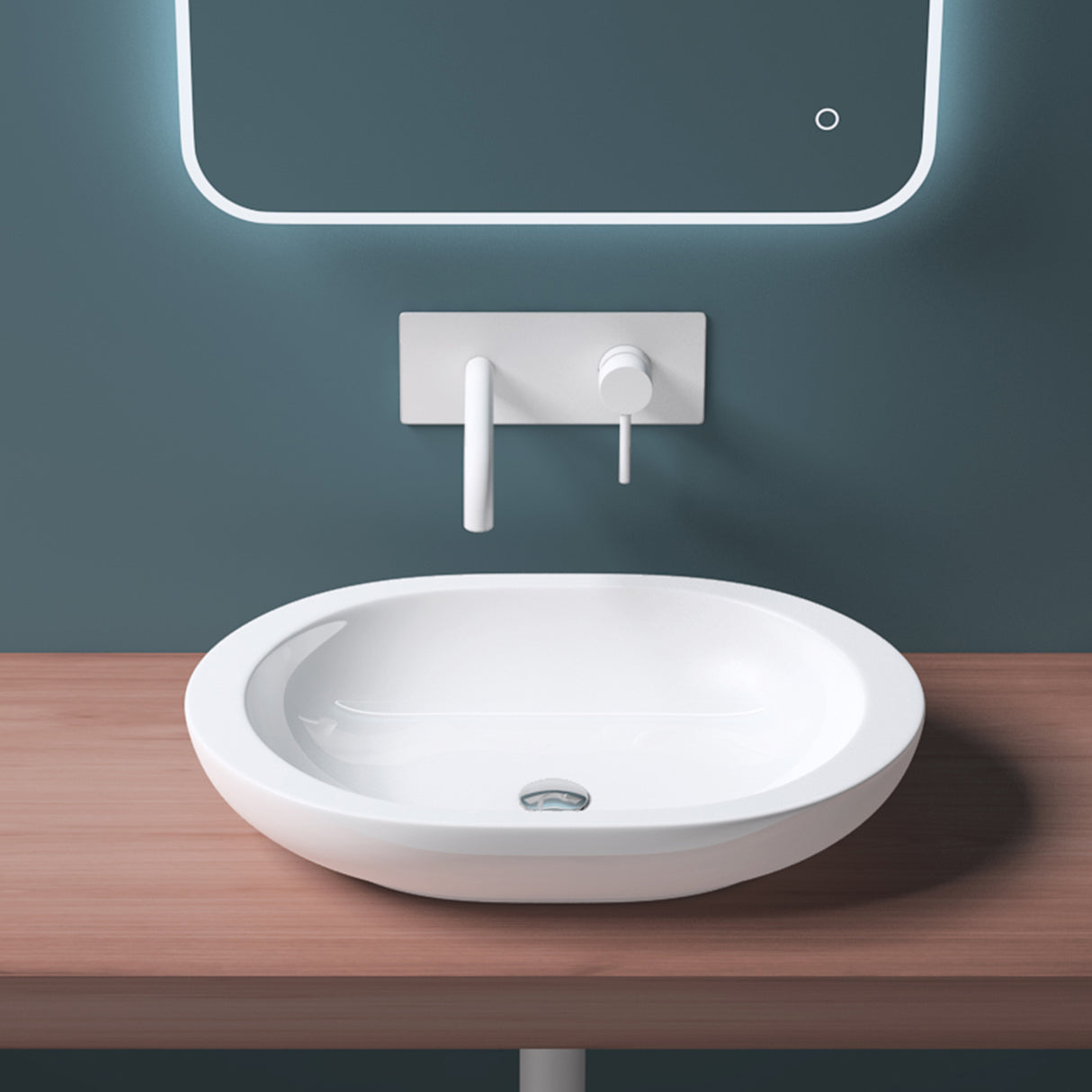 glasvilla Waschbecken Aufsatzwaschbecken in weiß Keramik, mit Nano-Beschichtung