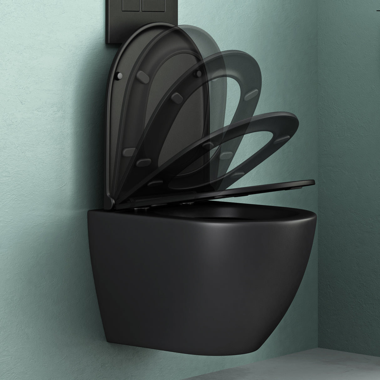 glasvilla Sanitari Bagno Sospeso in Ceramica WC Sospeso senza Brida con Chiusura di Soft Close