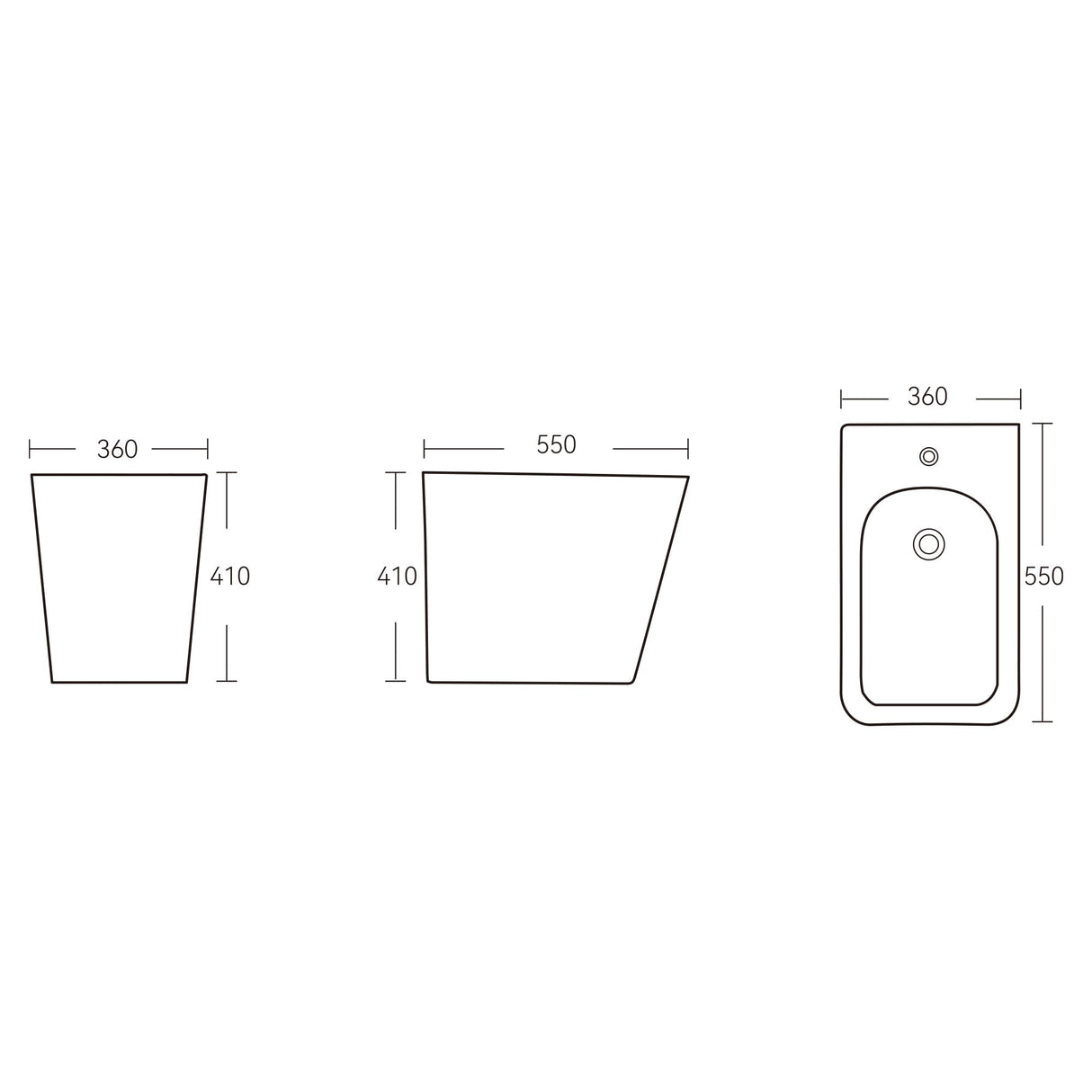 glasvilla Sanitari Bidet Sospeso in Ceramica Superficie Antisporco Sanitari Bagno Bianco