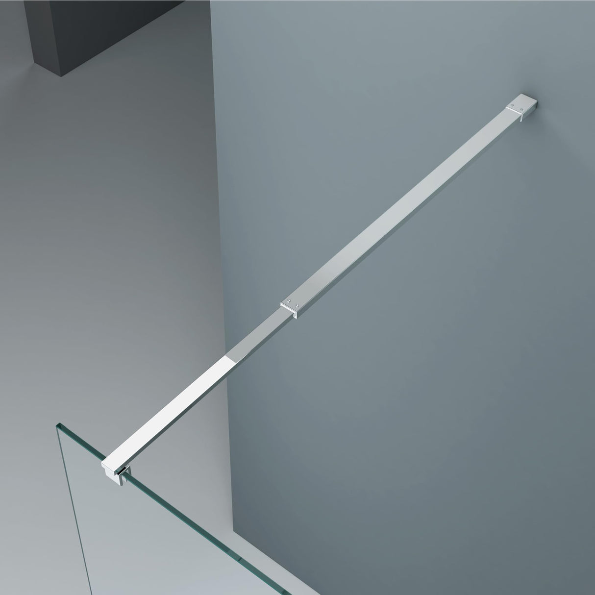 glasvilla Haltestange Duschwand Duschabtrennung Duschglaswand | Stabilisator para ducha Walk in | giratorio 180° para grosor de vidrio de 6-10 mm