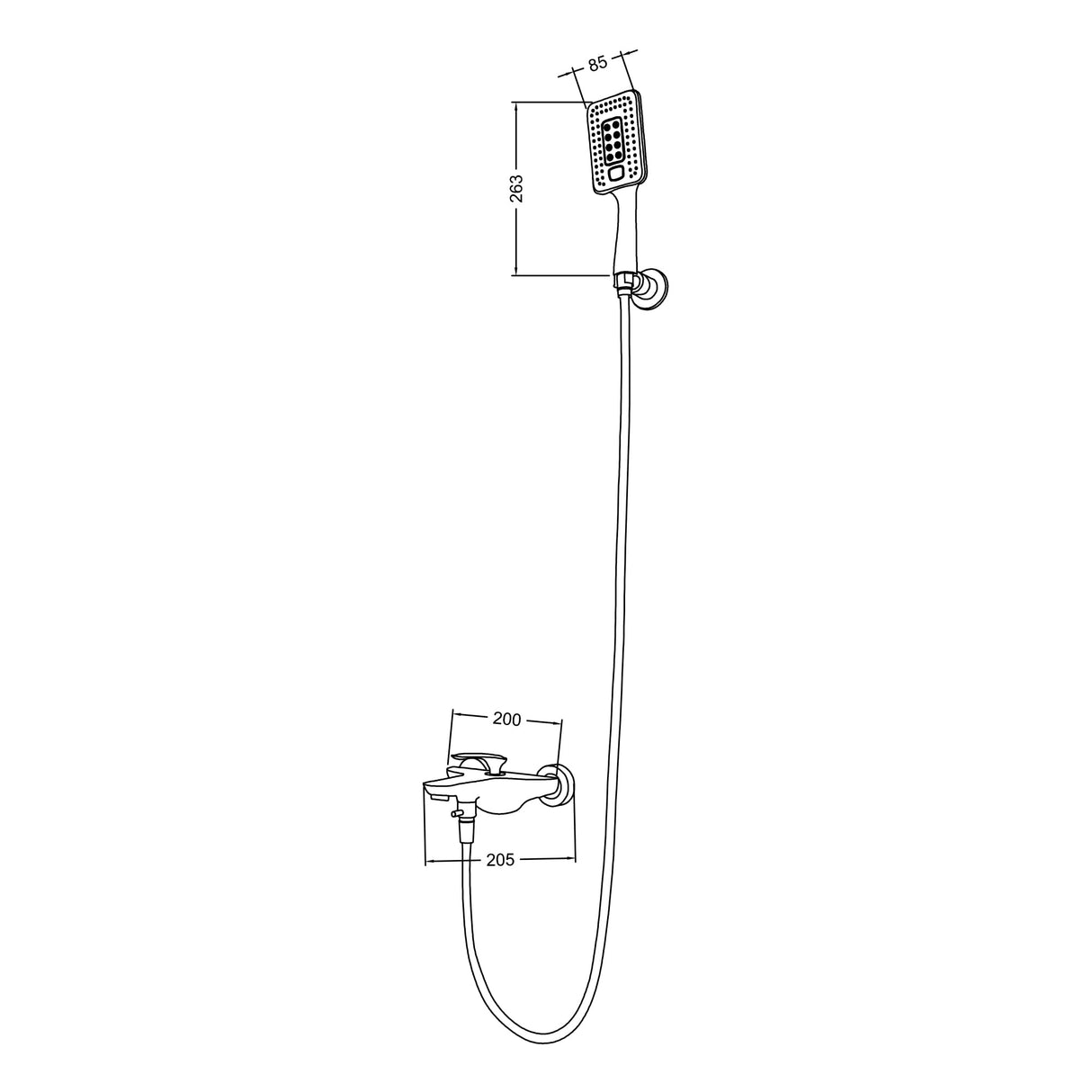 glasvilla Soffione Doccia con Miscelatore Monocomando Saliscendi Sistema Doccetta a 3 Getti per Bagno/Vasca Bagno/Doccia