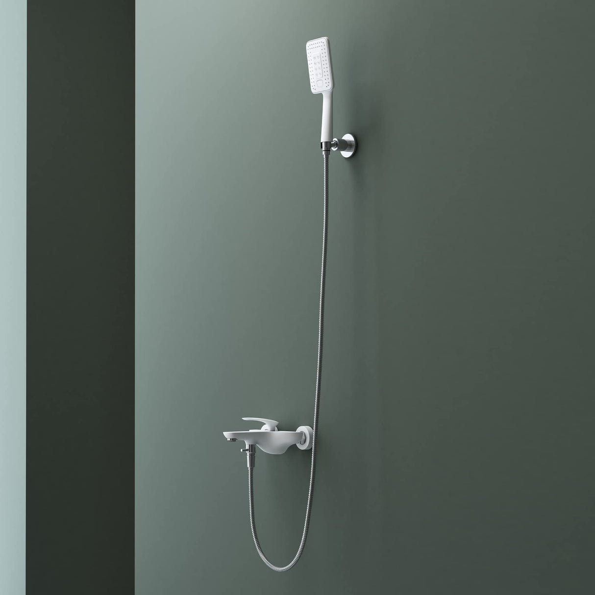 glasvilla Soffione Doccia con Miscelatore Monocomando Saliscendi Sistema Doccetta a 3 Getti per Bagno/Vasca Bagno/Doccia