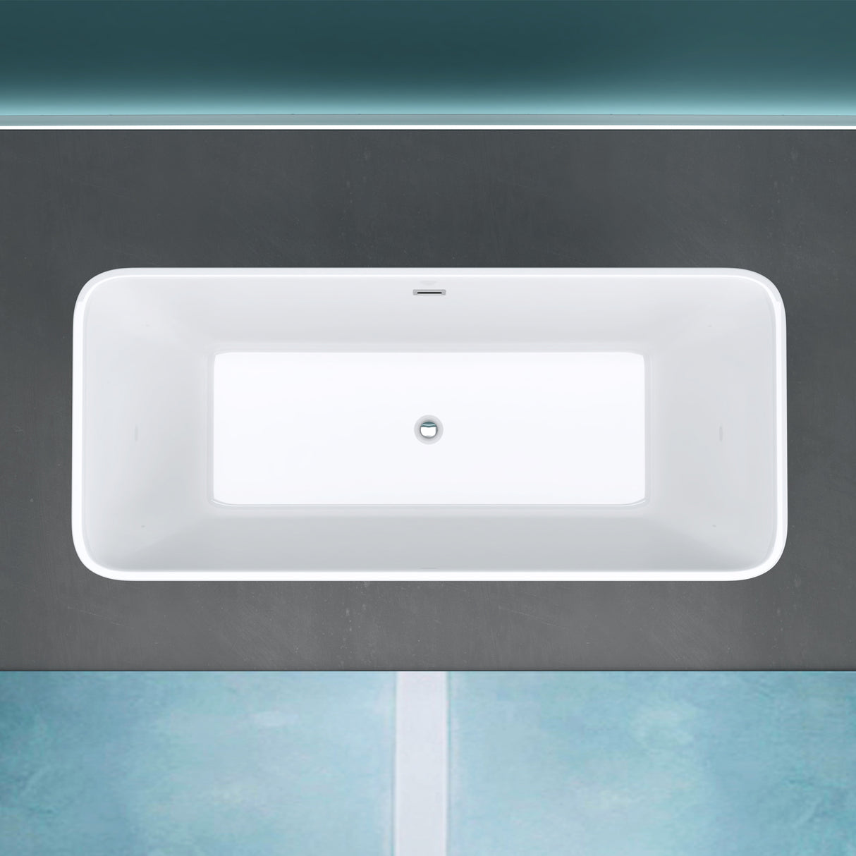 Baignoire îlot ovale en acrylique Glasvilla avec bonde escamotable, blanche, 170 x 75 x 58 cm, Vicenza519