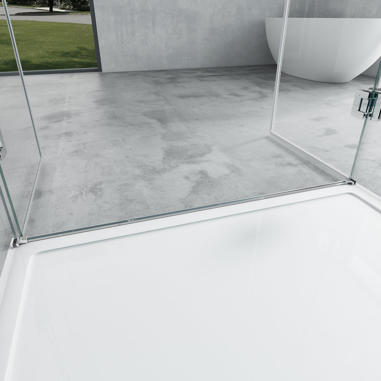 glasvilla Box Doccia a U, Cabina Bagno in Vetro Trasparente 8mm con Porta Girevole Box Cabina Doccia Angolare Ravenna40UK