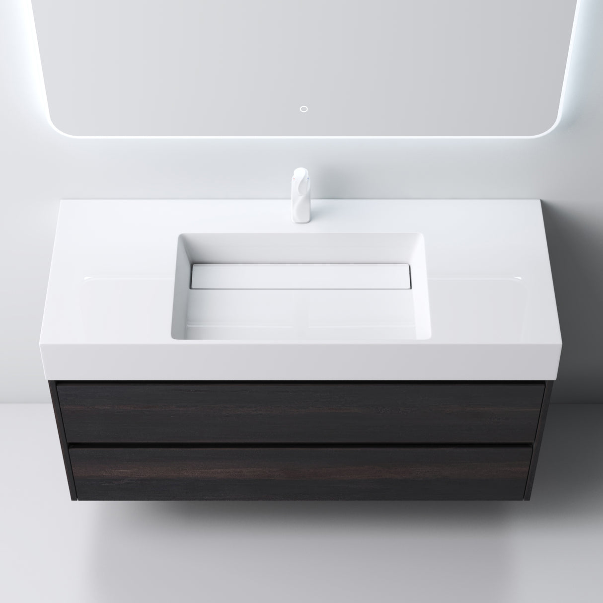 glasvilla Mobile Bagno Sospeso 120x48x63cm con 2 cassetti Mobile da Bagno con Lavabo Deep