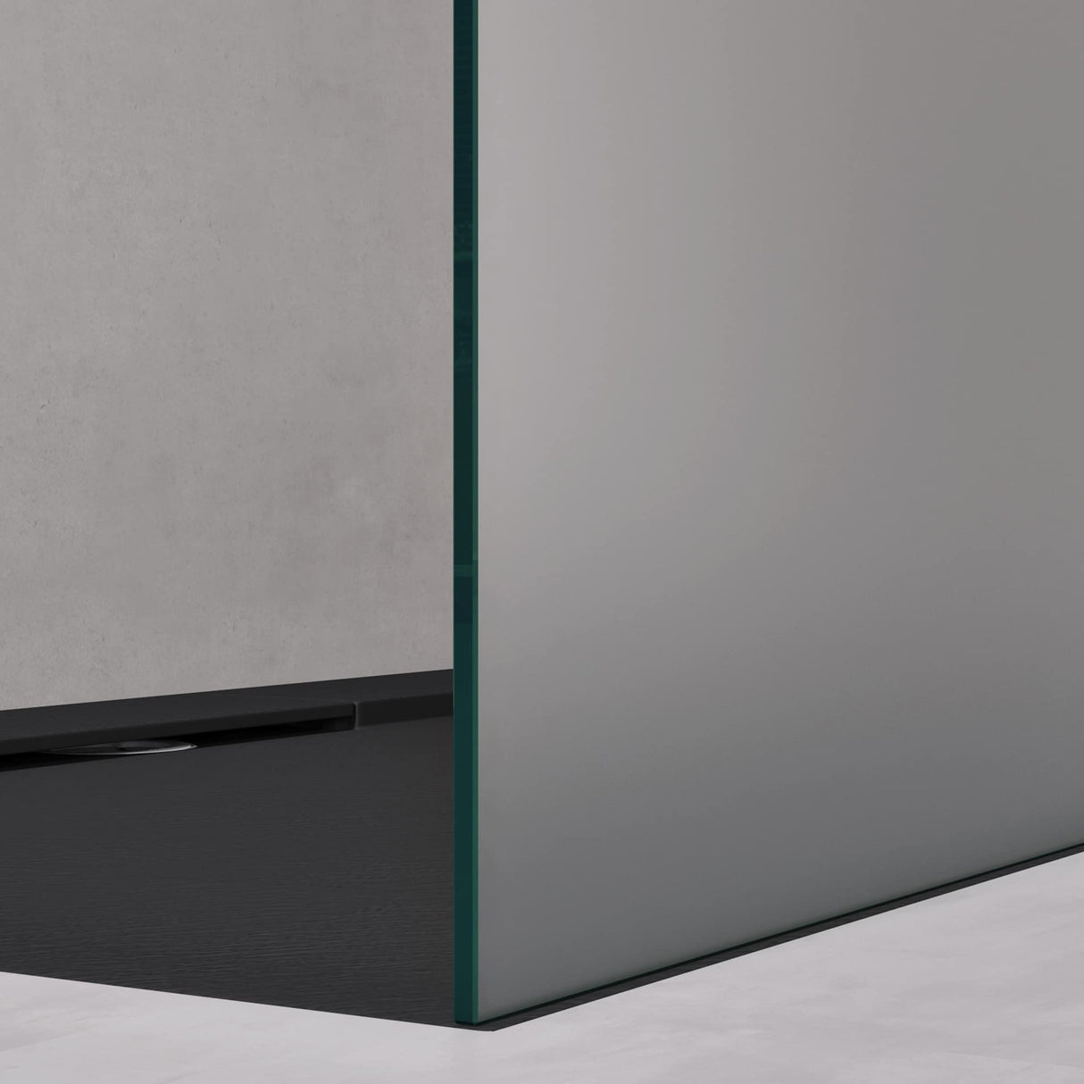 glasvilla Mampara de ducha Separación de ducha 2 Barra de soporte para ducha a ras de suelo 10mm vidrio de seguridad ESG con recubrimiento nano Estabilizador rectangular Bremen02+2