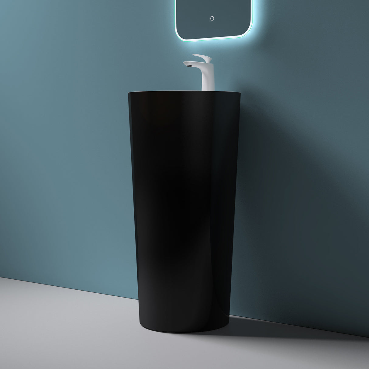 glasvilla Design Standwaschbecken aus Mineralguss Waschbecken Standwaschtisch Waschtisch Waschplatz Col35