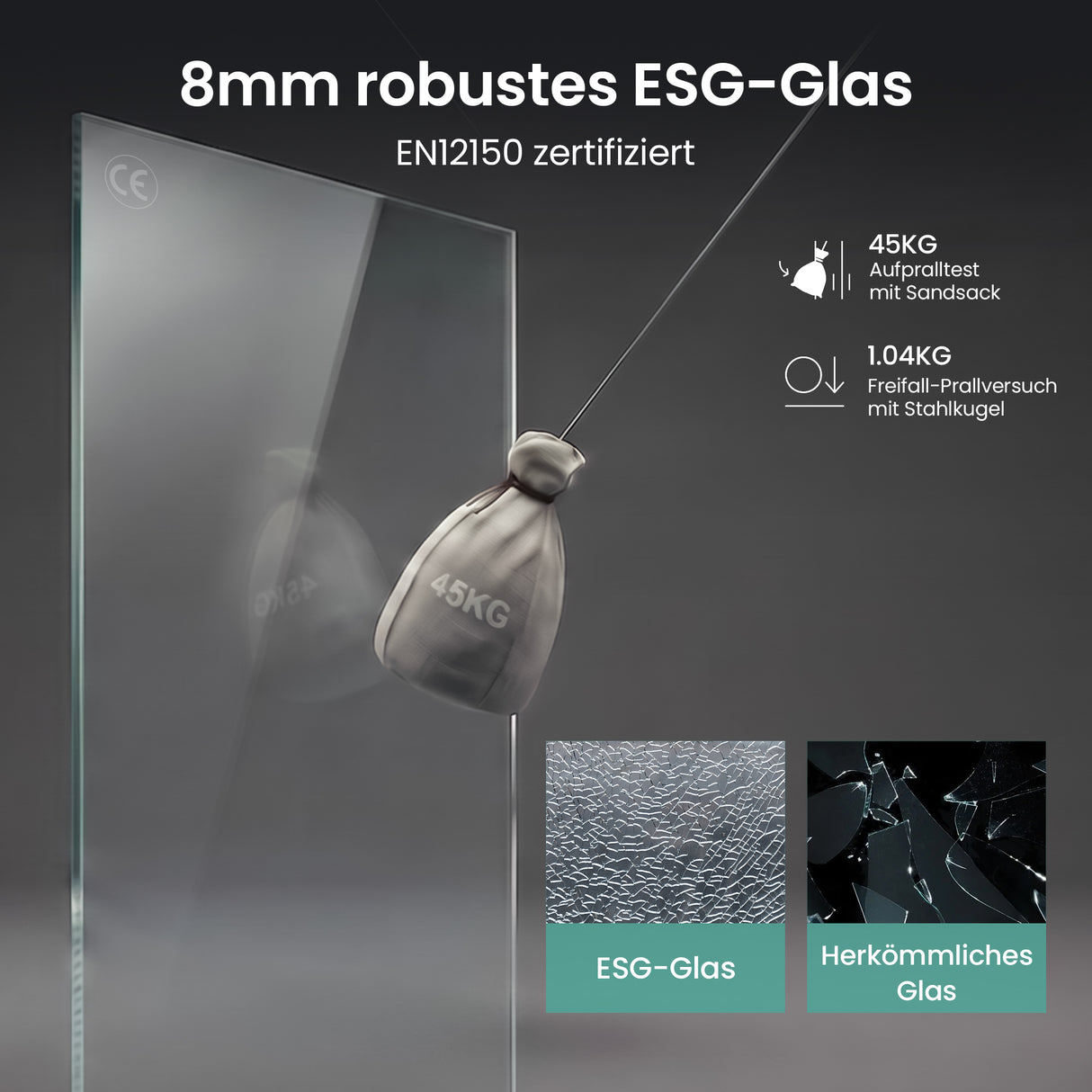 glasvilla Schiebetür für dusche, Nischentür 3-teilig Duschtür Duschakbine Duschabtrennung, 8mm Sicherheitsglas mit Nanobeschichtung, Soft-Close-System Teramo70K
