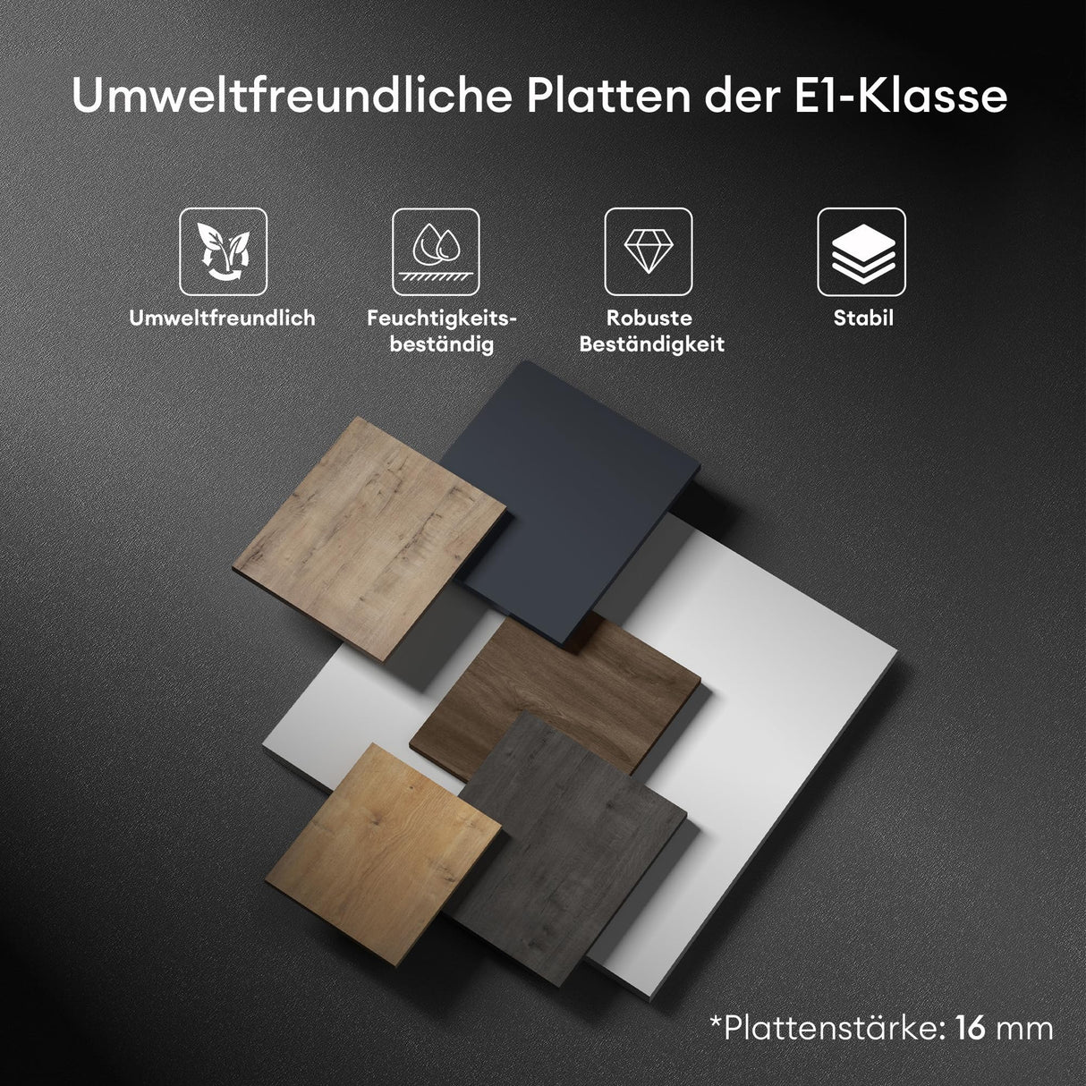 glasvilla Mobile Bagno Sospeso con Lavabo Antracite Opaco Mobiletto da Bagno 46x26x63cm Pisa02