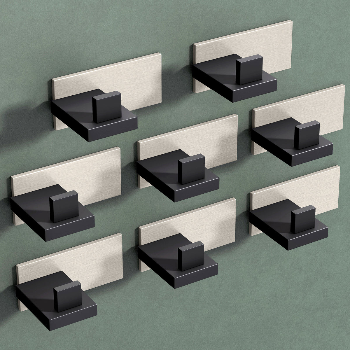 glasvilla Kleiderhaken Wandgarderobe Wandhaken aus Edelstahl Garderobenleiste Garderobenhaken Stalo-06+Stalo-07