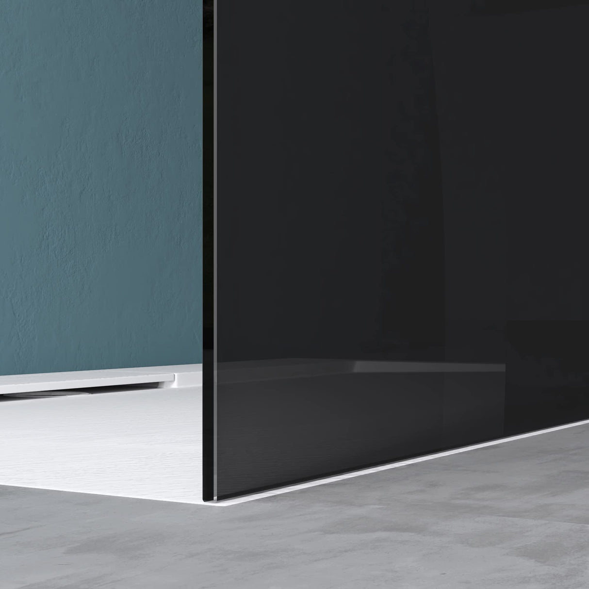 glasvilla Mampara de ducha Separación de ducha 2 Barra de soporte para ducha a ras de suelo 10mm vidrio de seguridad ESG con recubrimiento nano Estabilizador rectangular Bremen02+2