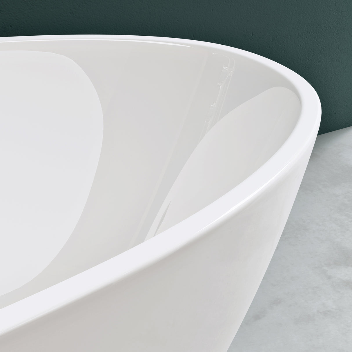 Baignoire îlot ovale en acrylique Glasvilla avec bonde escamotable, blanche, 170 x 75 x 58 cm, Vicenza519