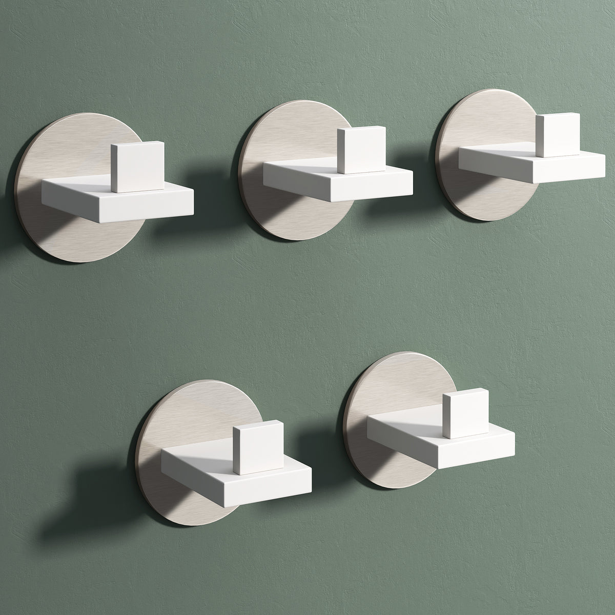 Glasvilla Design – Ganchos de pared de acero inoxidable Stalo-08 / Stalo-09 con montaje adhesivo o atornillado