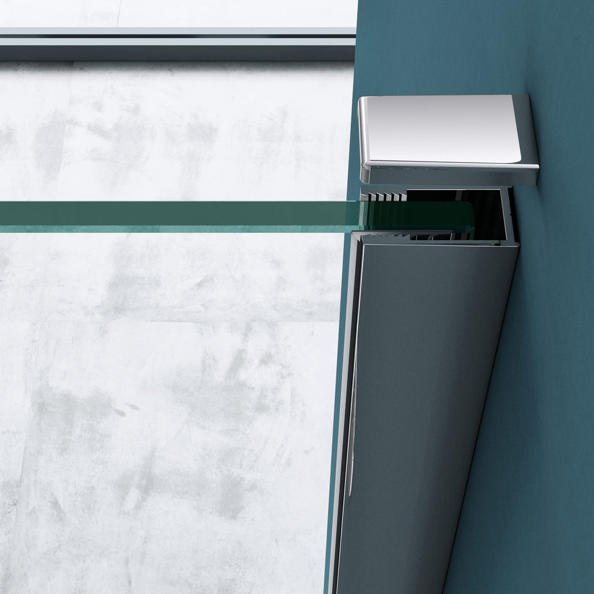 glasvilla Cabina de Ducha U-Forma Separación de Ducha Cabina de Ducha Marco de Aluminio Vidrio de Seguridad ESG Vidrio Transparente Doble Puerta Ravenna66UK