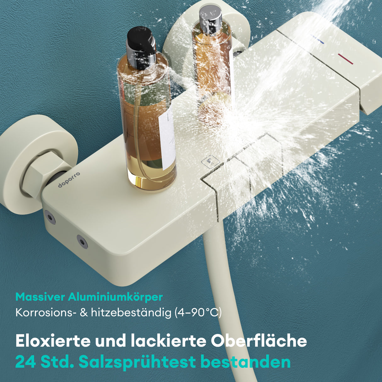 glasvilla Soffione Doccia con 3 Modalità Doccino per Doccia Regolabile in Altezza con Tubo Flessibile, Telefono Doccia Universale Facile da Installare Duschsystem10