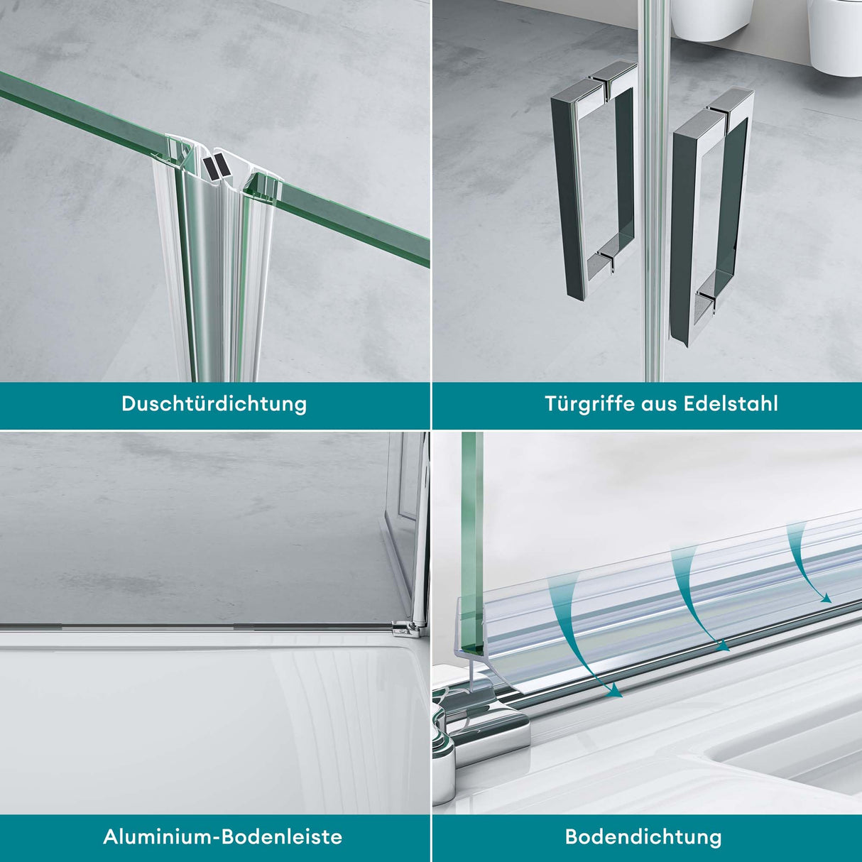 Porte de douche Glasvilla, porte de niche, cabine de douche, porte battante 180°, porte double, revêtement nano ESG 6 mm, verre clair/satiné, rayé/entièrement satiné avec mécanisme de levage et d'abaissement, Teramo24VS