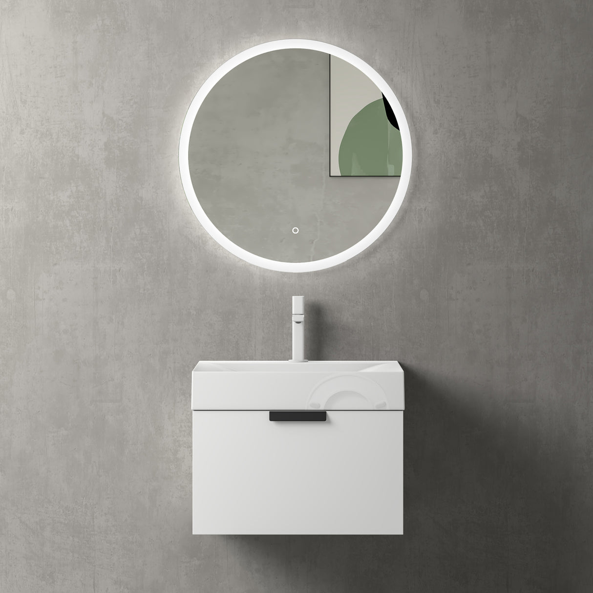 glasvilla Badmöbel-Set mit Soft-Close Schublade Wandmontage inkl. Waschbecken Lonato