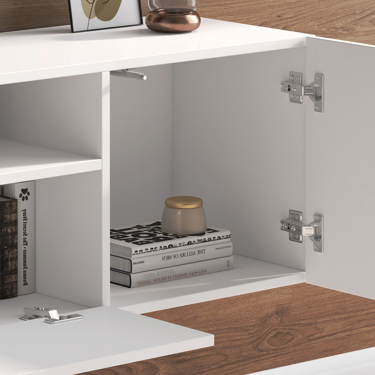 glasvilla Mobile TV per Televisore con 3 Ante Armadietto Basso Soft-close per Soggiorno, Sala da Pranzo, Camera da Letto Fernsehschrank03