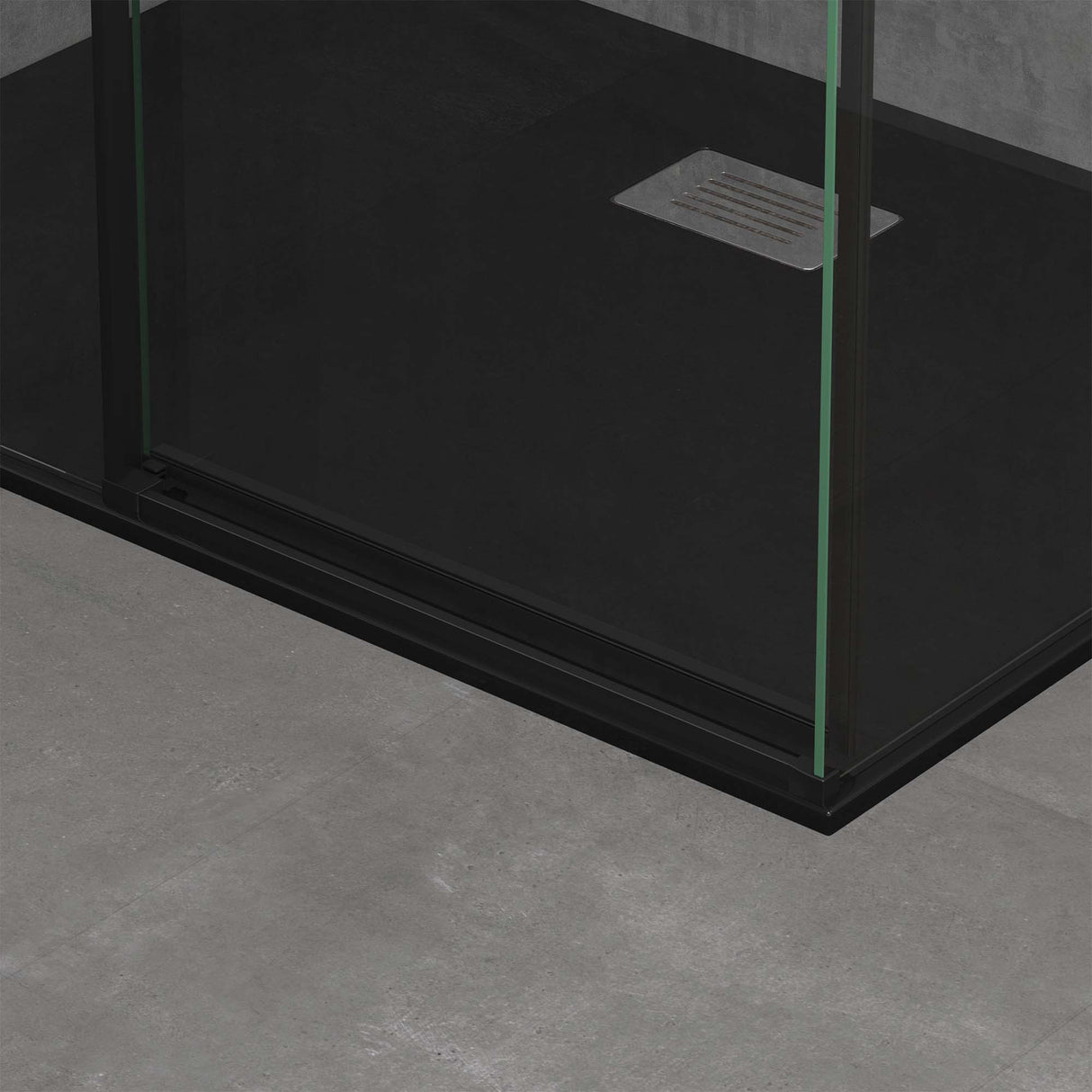 glasvilla Cabina de Ducha Puerta Corredera 6mm ESG-Vidrio de Seguridad Separación de Ducha Mecanismo de Cierre Suave Elevación Lateral Ravenna12K Negro