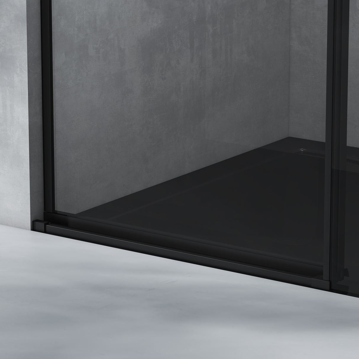 glasvilla Duschtür Nischentür dusche Duschabtrennung Duschkabine Klarglas 8mm ESG-Sicherheitsglas mit Nanobeschichtung Teramo19K Schwarz