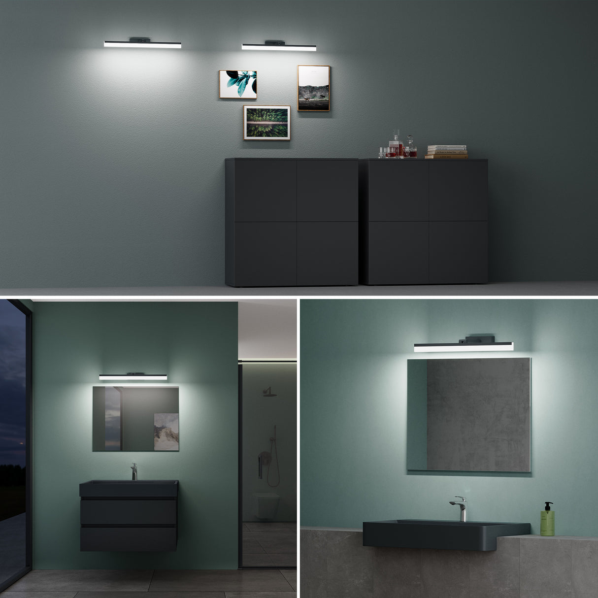 Lampe de salle de bain LED pour miroir Glasvilla 40 cm | Lampe miroir, lampe de salle de bain 6000K | Luxaris 9W rotatif à 180°