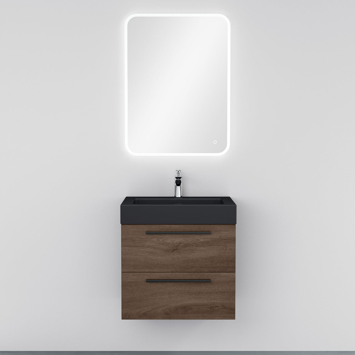 conjunto de muebles de baño glasvilla mueble de lavabo con mueble inferior incl. lavabo de mineral en antracita Quadratto