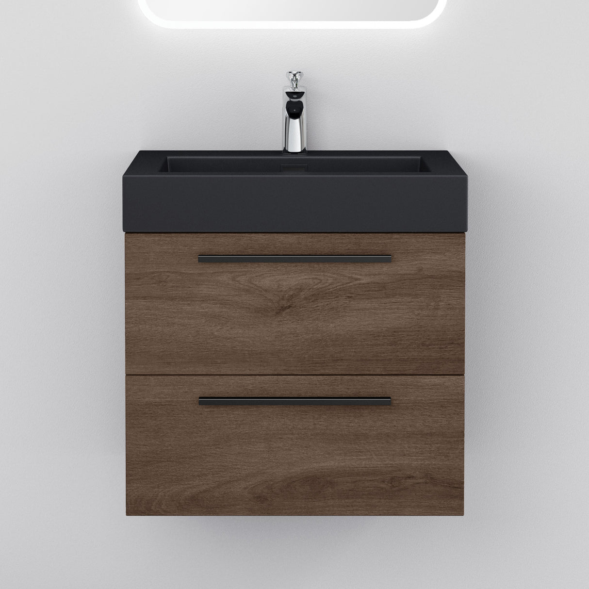 conjunto de muebles de baño glasvilla mueble de lavabo con mueble inferior incl. lavabo de mineral en antracita Quadratto