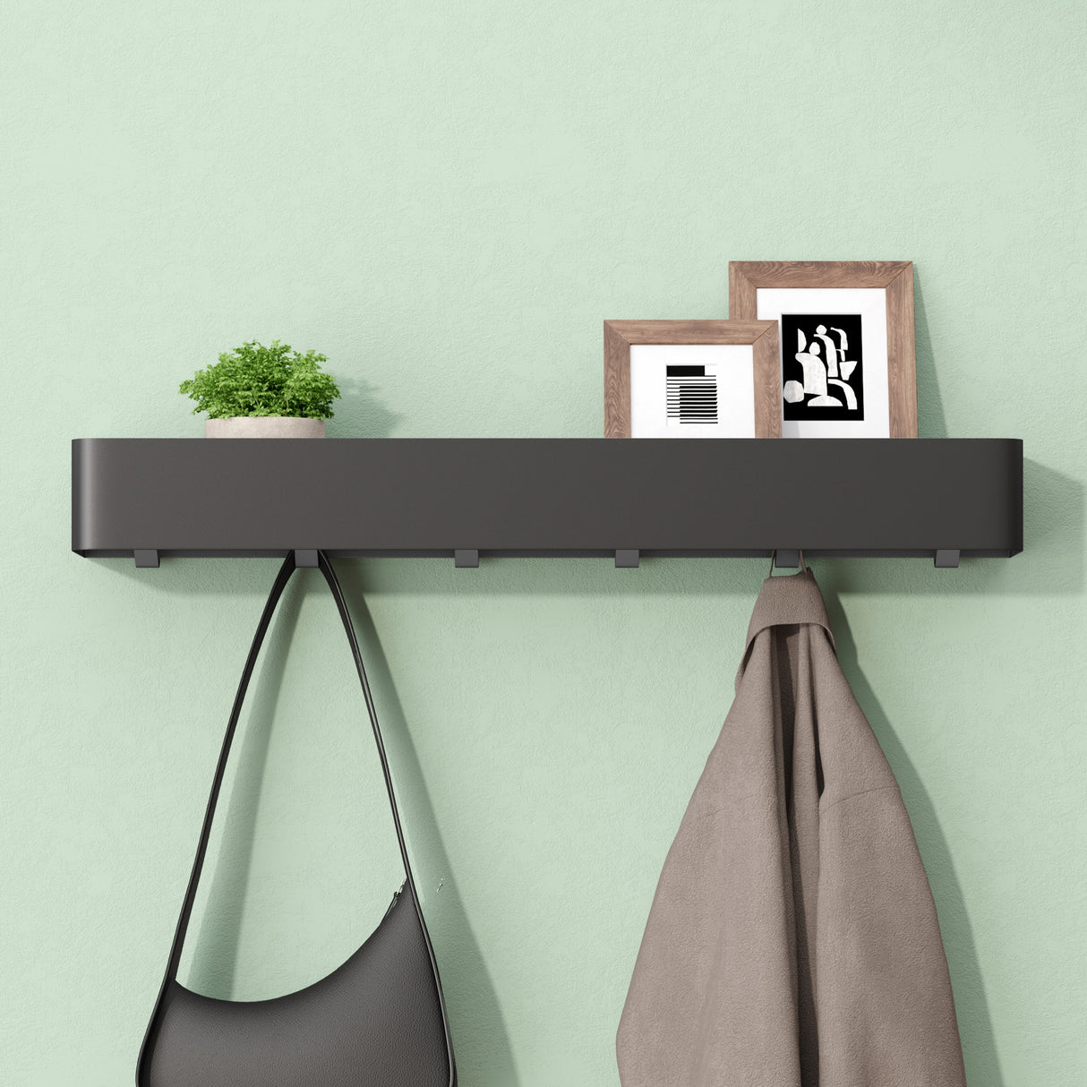 glasvilla Duschablage zum Bohren oder Kleben, Duschregal mit Haken, Badablage zur Wandmontage, Badezimmer Organizer Reglo-05