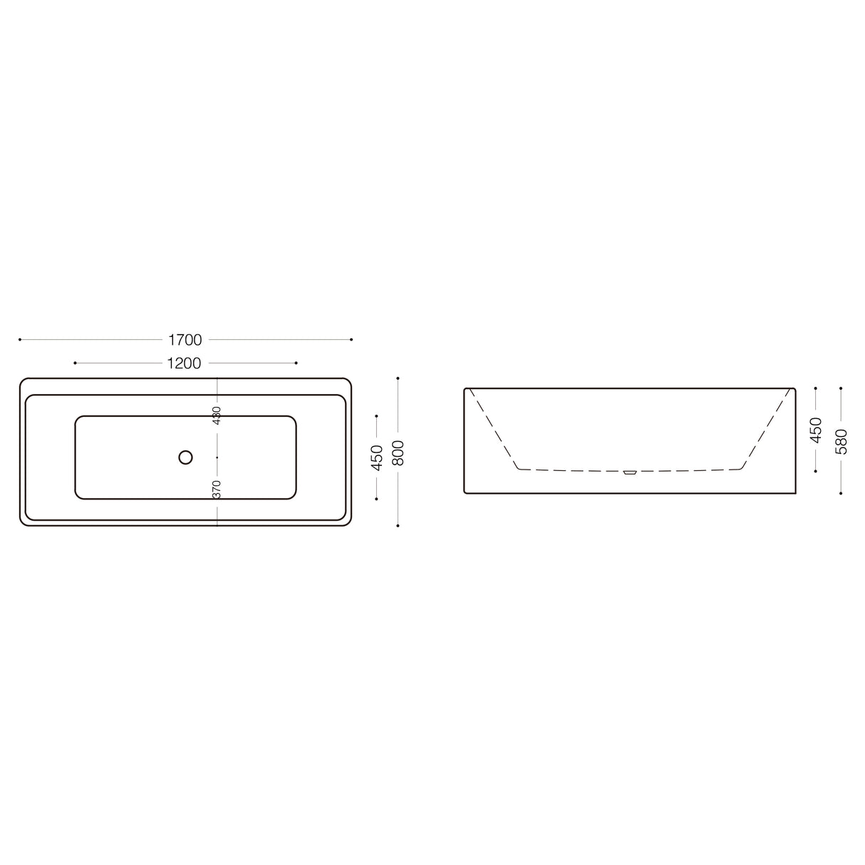 glasvilla Vasca da Bagno Freestanding in Acrilico con Rubinetto, Vasca da Bagno Indipendente