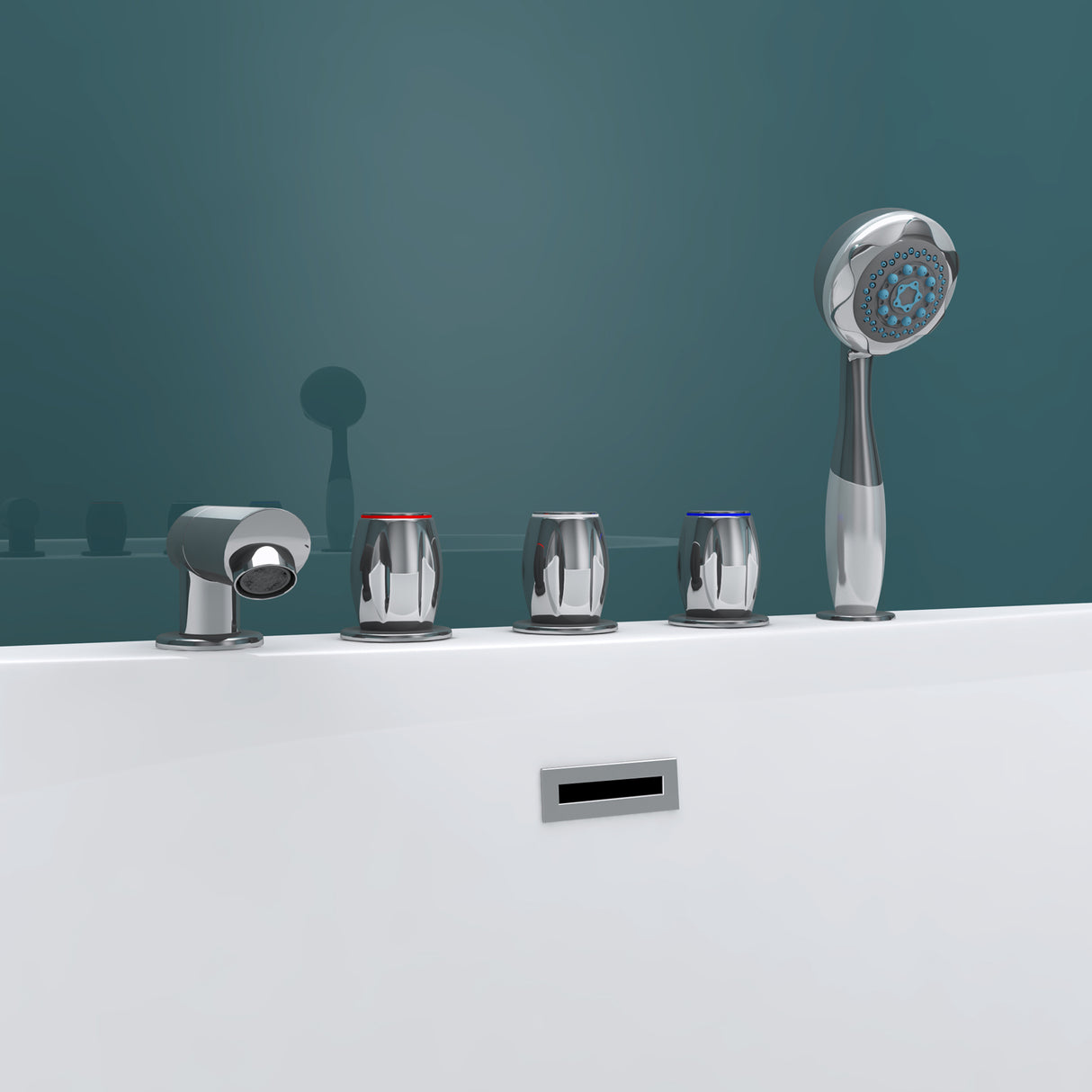 glasvilla Vasca da Bagno Freestanding in Acrilico con Rubinetto, Vasca da Bagno Indipendente