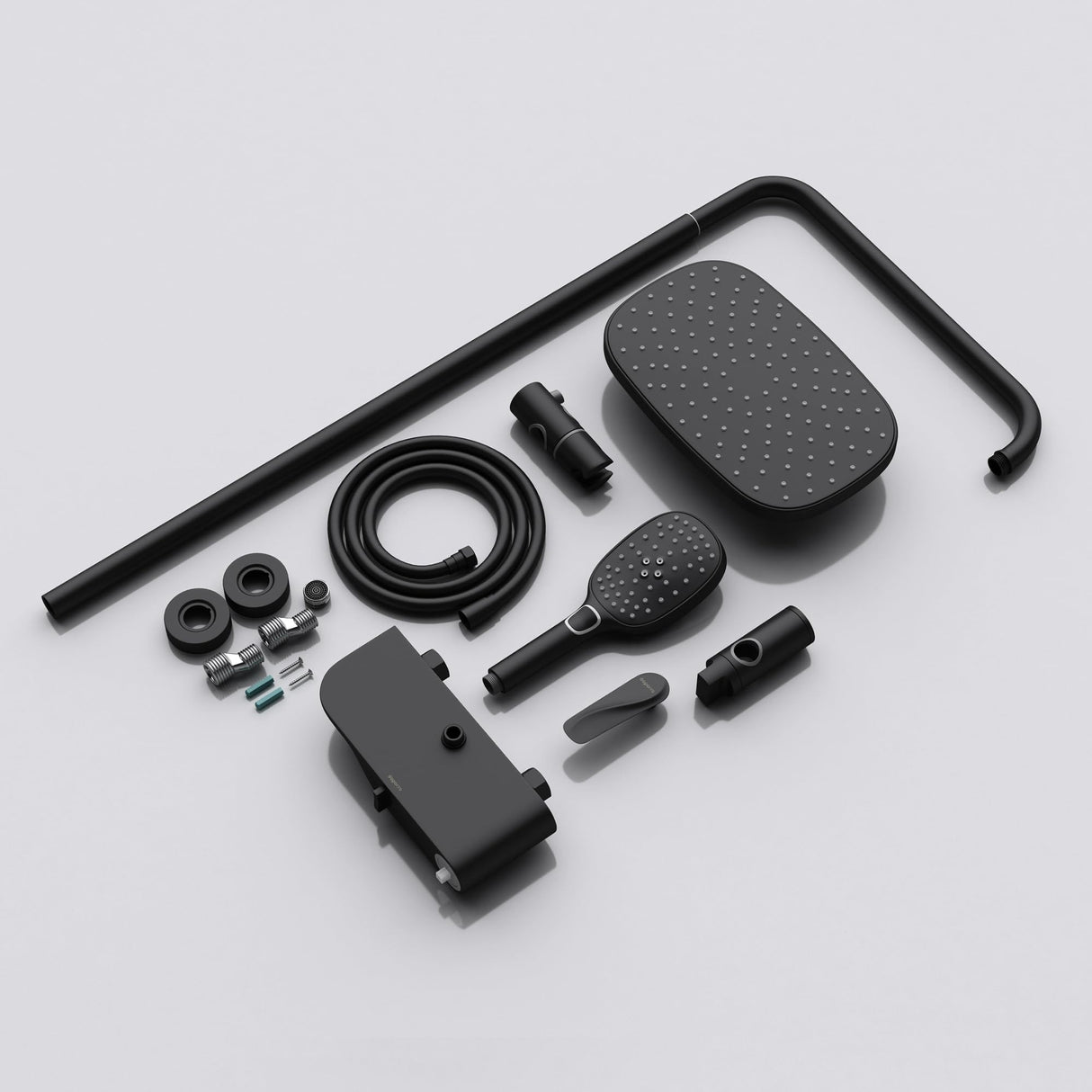 sistema de ducha glasvilla con ducha de mano y de cabeza, ducha de lluvia, grifería de ducha con juego de soporte de pared