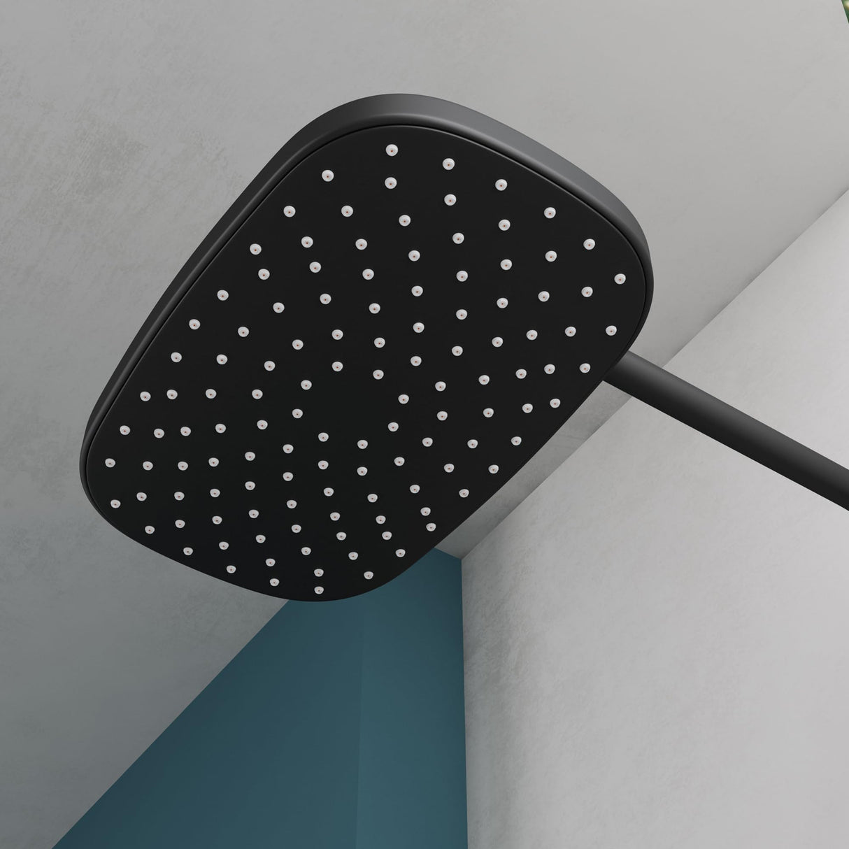 sistema de ducha glasvilla con ducha de mano y de cabeza, ducha de lluvia, grifería de ducha con juego de soporte de pared