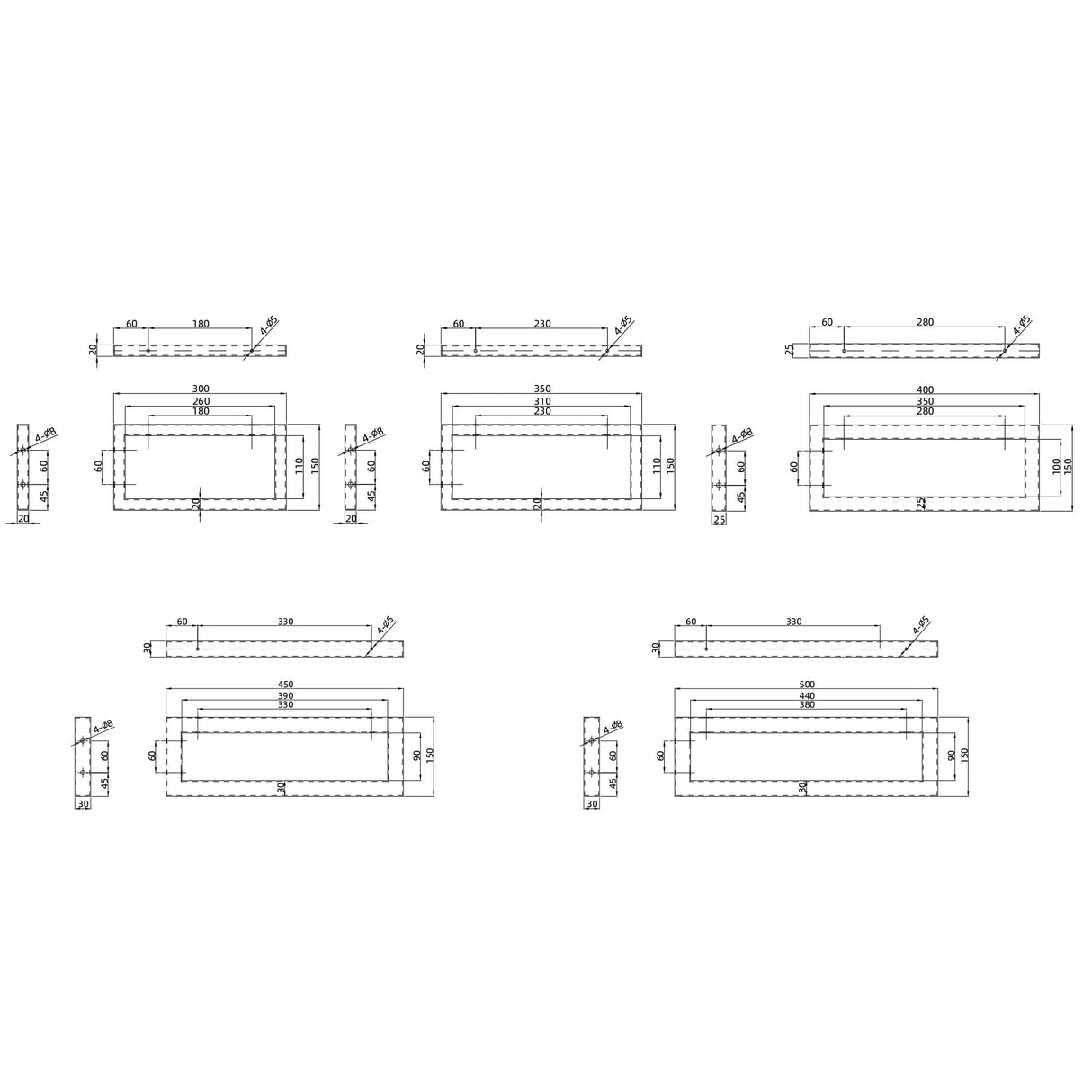 glasvilla Supporto da Parete per Lavandino Lavabo d'Appoggio Mensole Reggimensola Porta-Asciugamani in Acciaio Inossidabile, 2 Pezzi, WH01