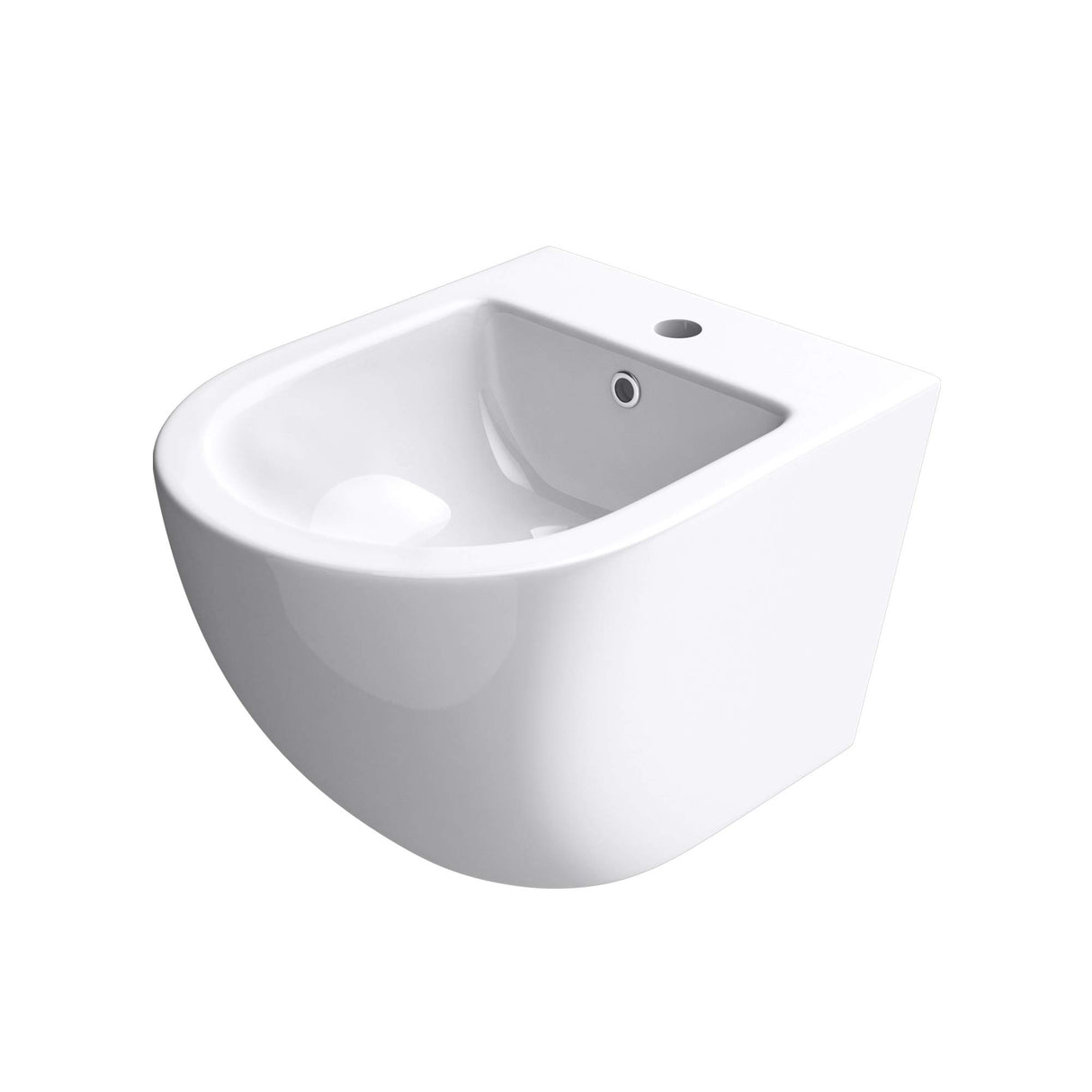 Bidet suspendu Glasvilla blanc 48,5 x 36 x 36 cm en céramique 1 trou de robinetterie surface anti-salissures Düren179