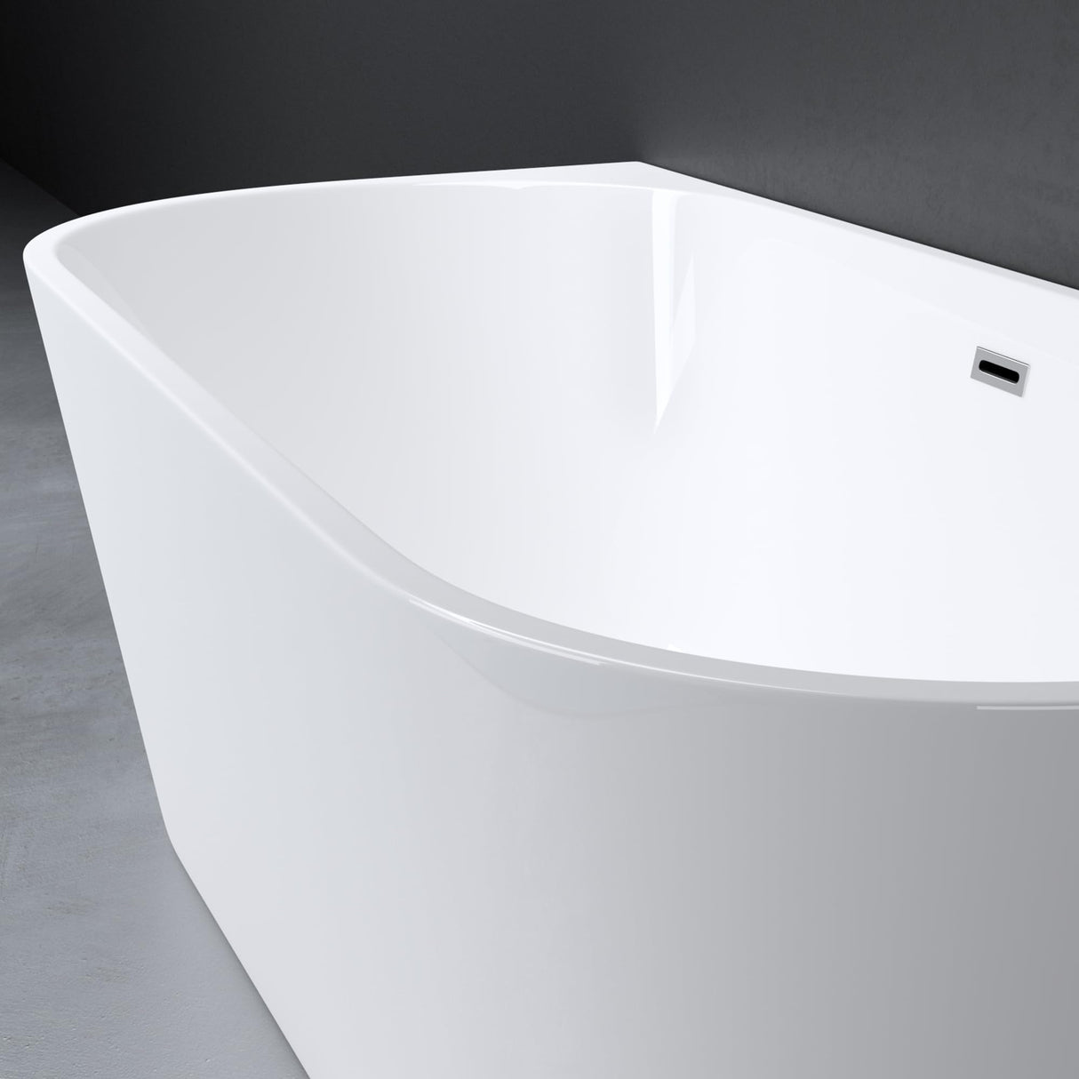 Baignoire îlot ovale en acrylique Glasvilla avec bonde escamotable, blanche, 170 x 75 x 58 cm, Vicenza519