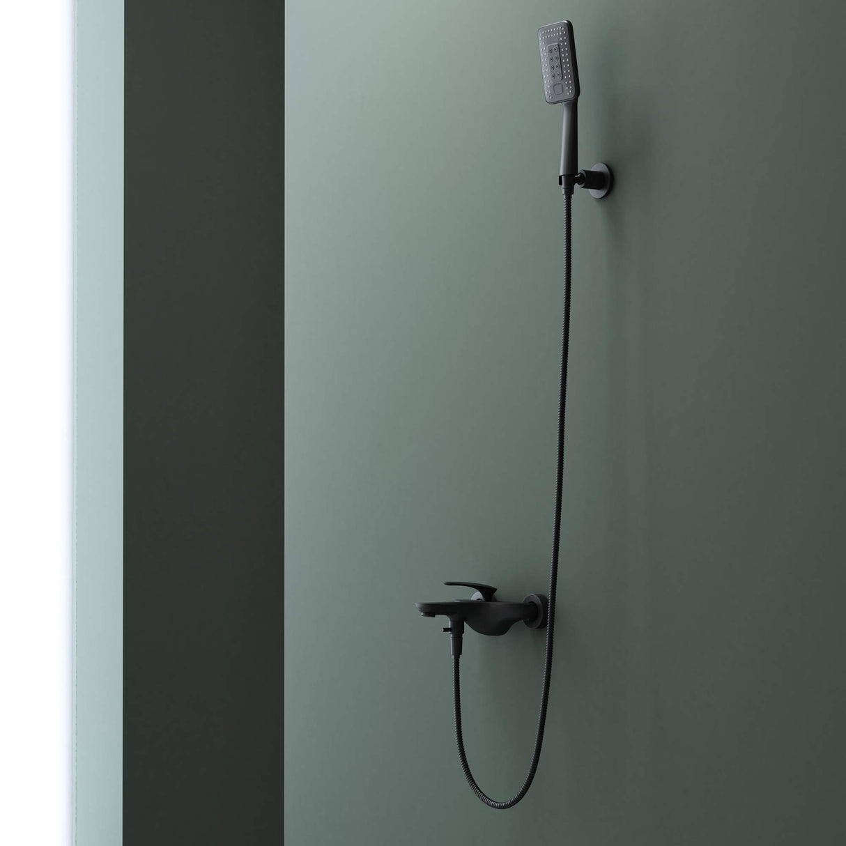 glasvilla Soffione Doccia con Miscelatore Monocomando Saliscendi Sistema Doccetta a 3 Getti per Bagno/Vasca Bagno/Doccia