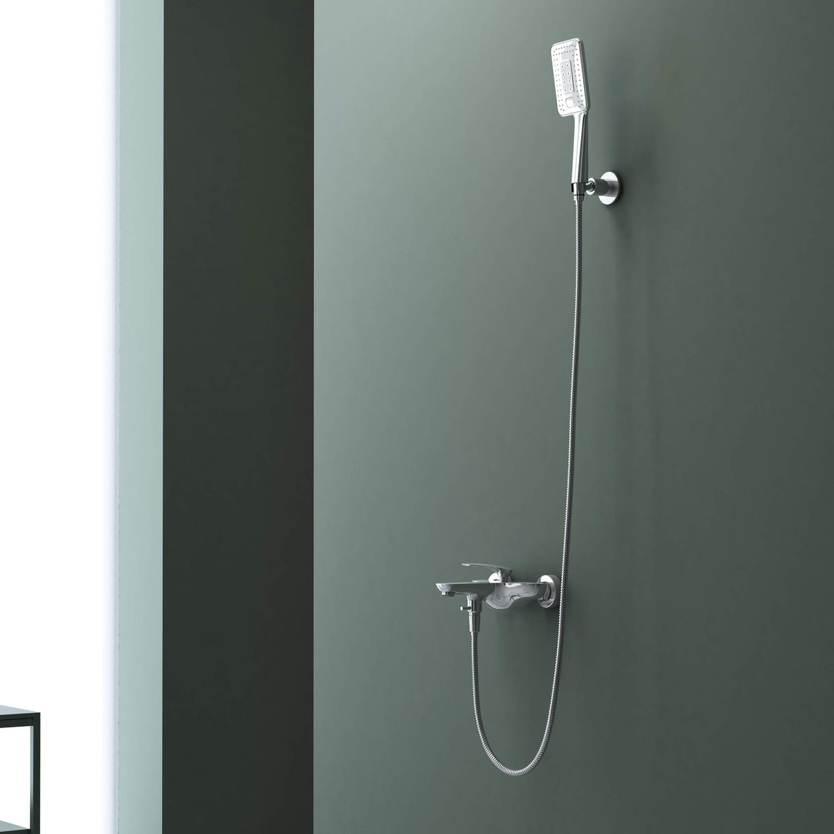 glasvilla Soffione Doccia con Miscelatore Monocomando Saliscendi Sistema Doccetta a 3 Getti per Bagno/Vasca Bagno/Doccia