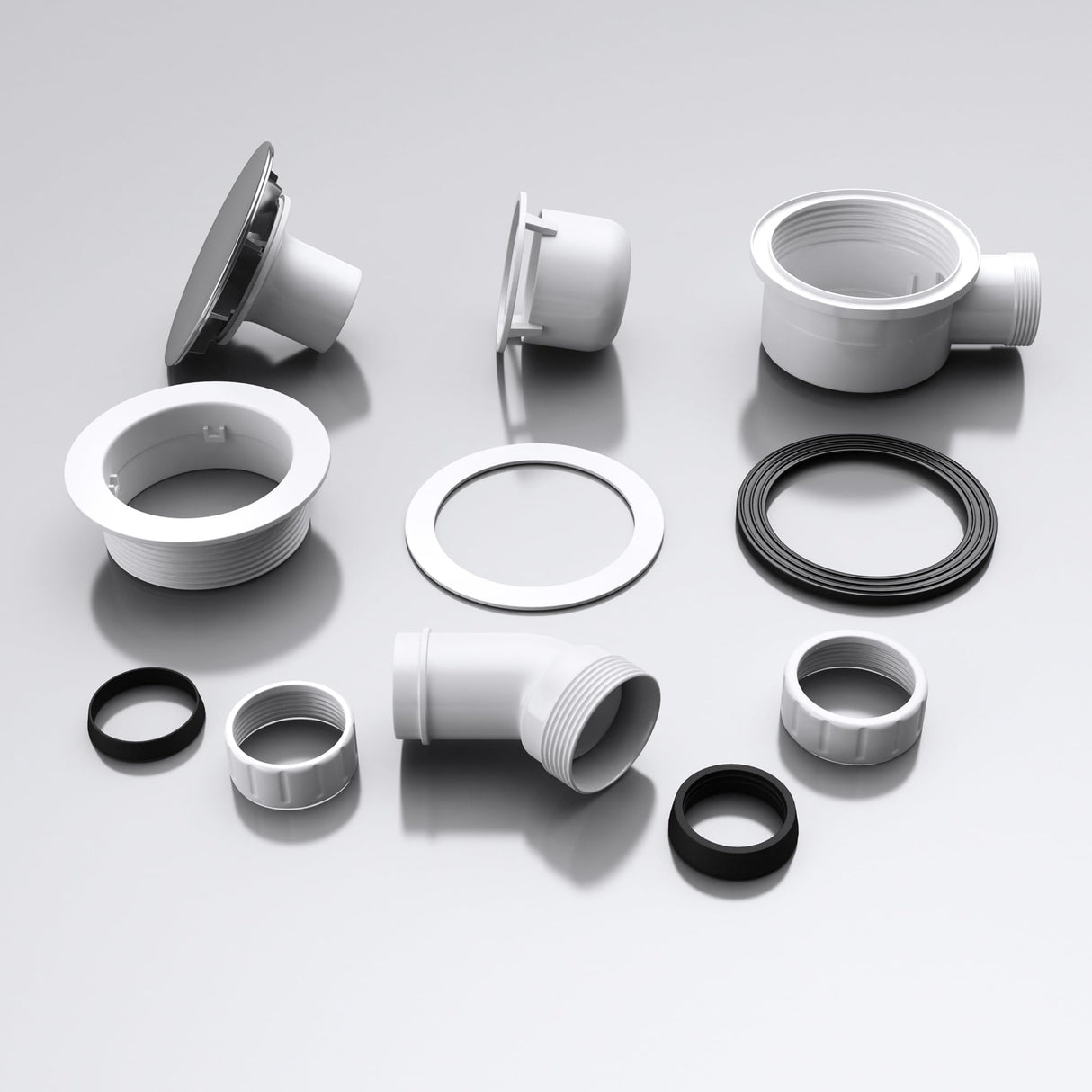 glasvilla Piletta di Scarico per Piatto Doccia Sifone di Scarico per Piatto Doccia Raccordo di Scarico