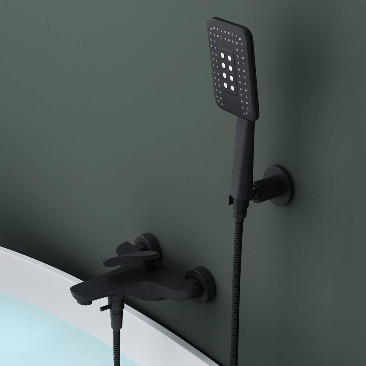 glasvilla Soffione Doccia con Miscelatore Monocomando Saliscendi Sistema Doccetta a 3 Getti per Bagno/Vasca Bagno/Doccia