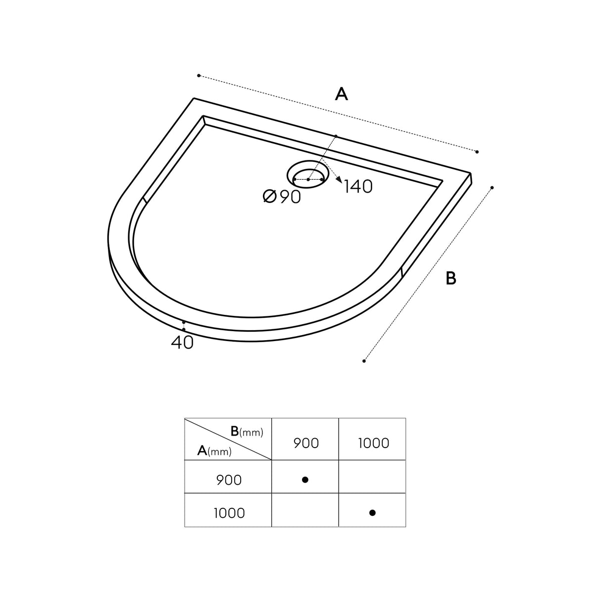 glasvilla Piatto Doccia in Acrilico Piatto Doccia Quadrato Altezza di 4CM, Faro4