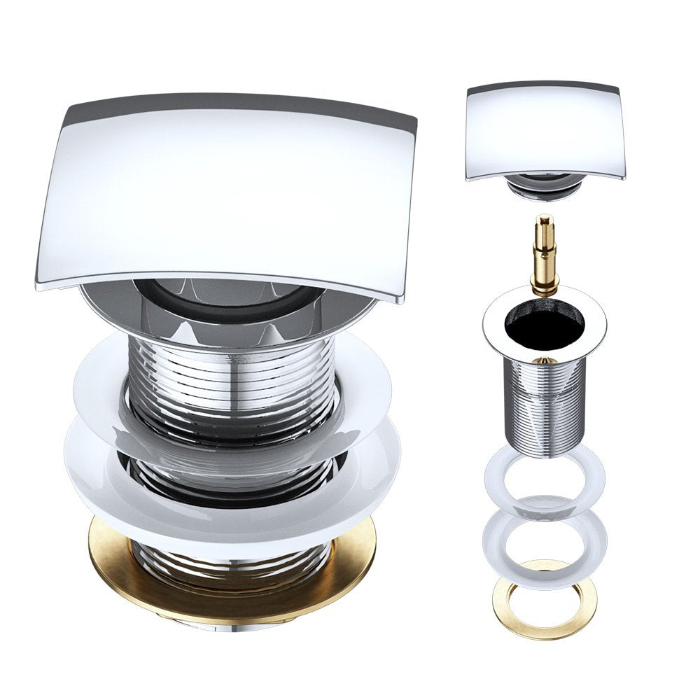 glasvilla Ablaufgarnitur Waschbeckenstöpsel | Waschtisch Stöpsel für alle DIN-Waschbecken