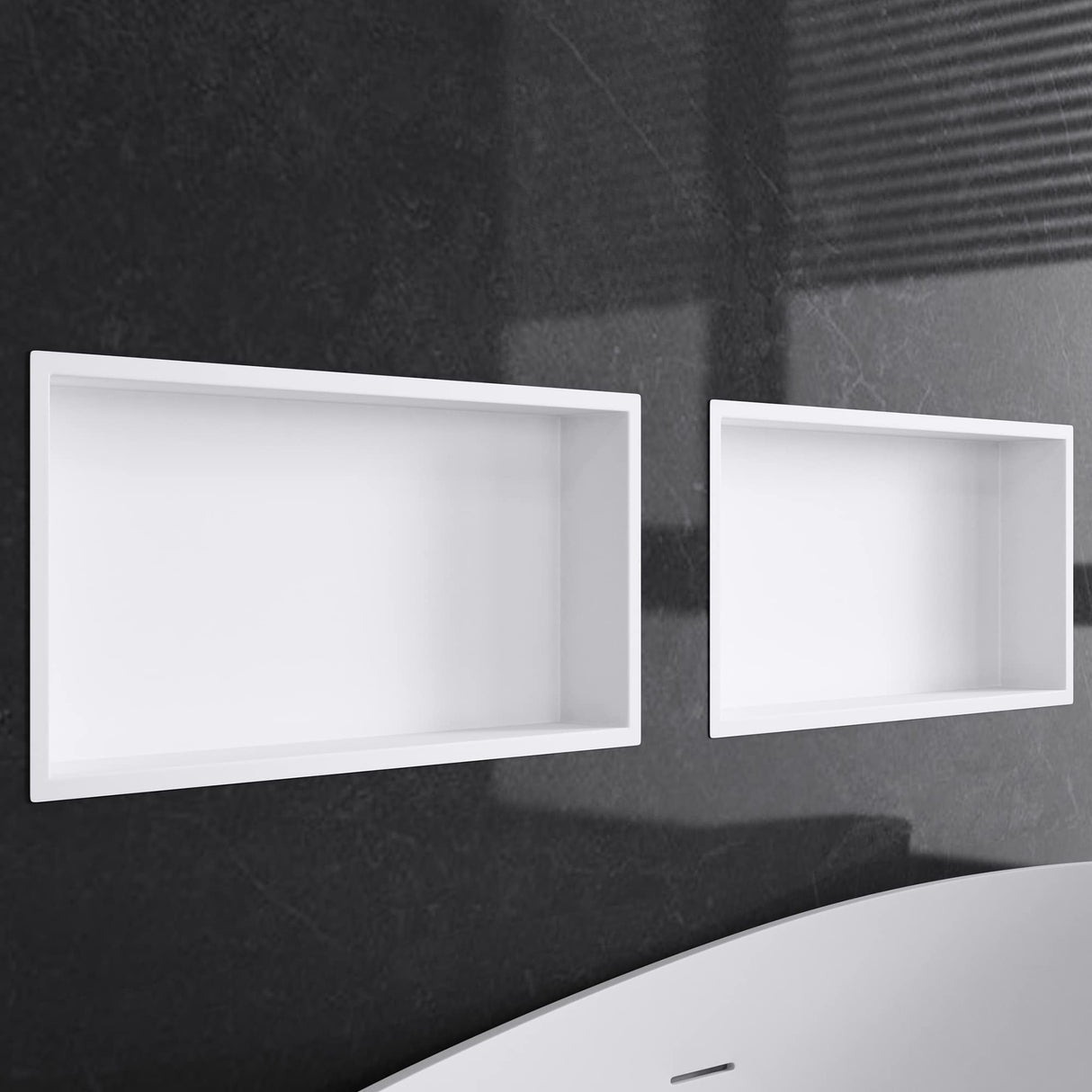 glasvilla Duschnische Bad Wandnische befliesbar aus Edelstahl Duschregal einfache Montage