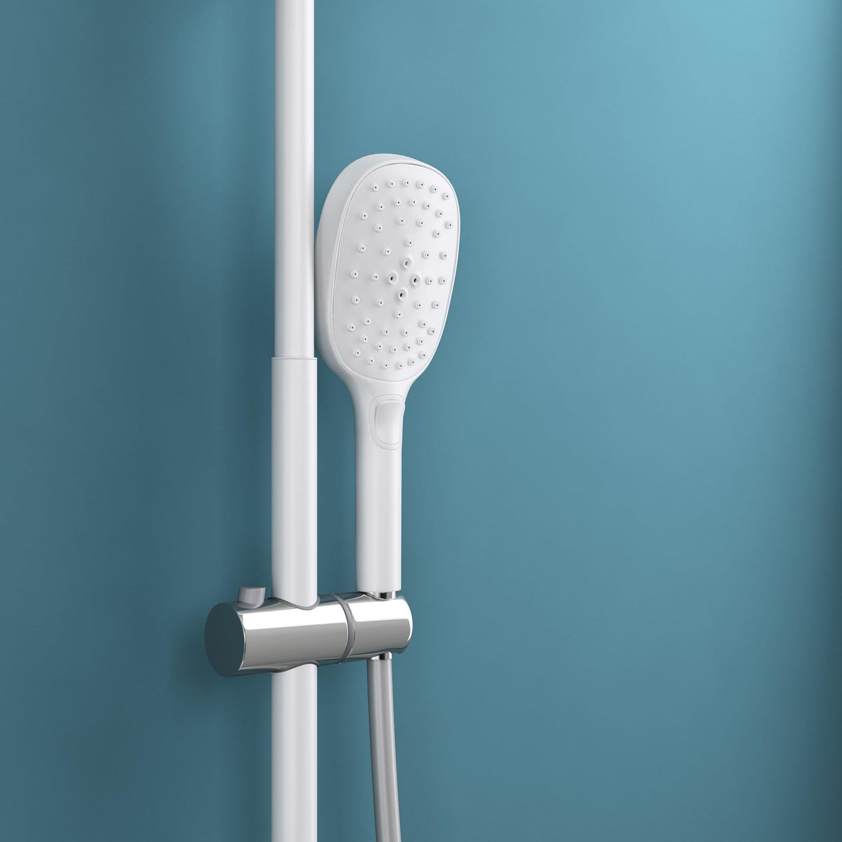 sistema de ducha glasvilla con ducha de mano y de cabeza, ducha de lluvia, grifería de ducha con juego de soporte de pared