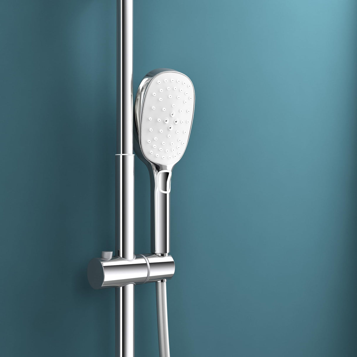 sistema de ducha glasvilla con ducha de mano y de cabeza, ducha de lluvia, grifería de ducha con juego de soporte de pared