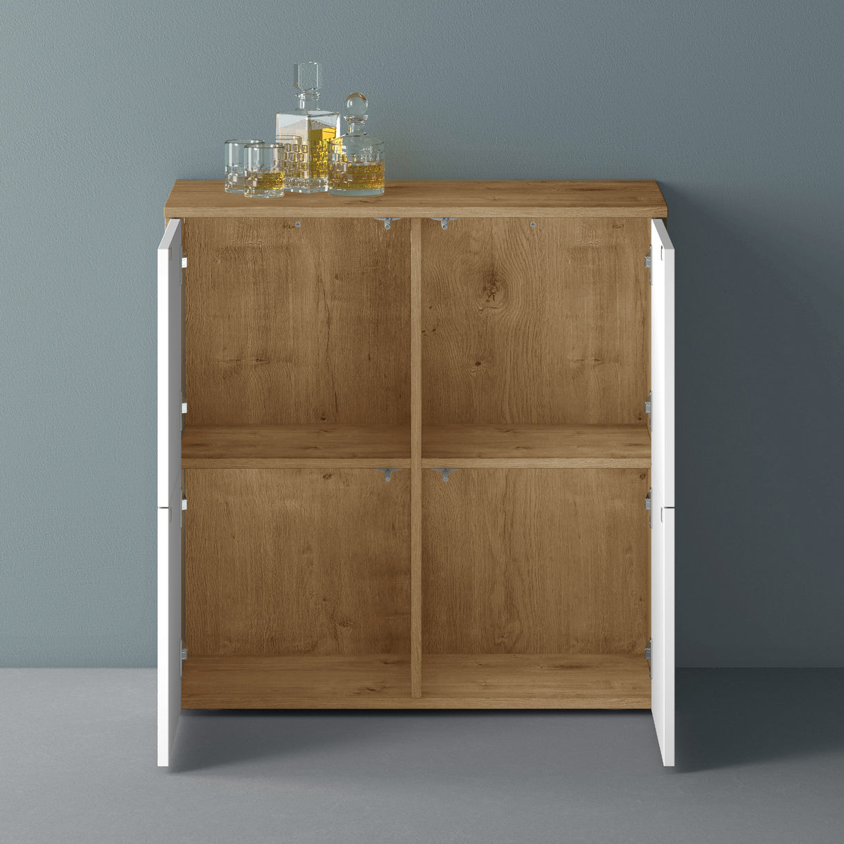 Commode de rangement à 4 portes, buffet, meuble polyvalent, meuble de rangement Glasvilla Schrank04