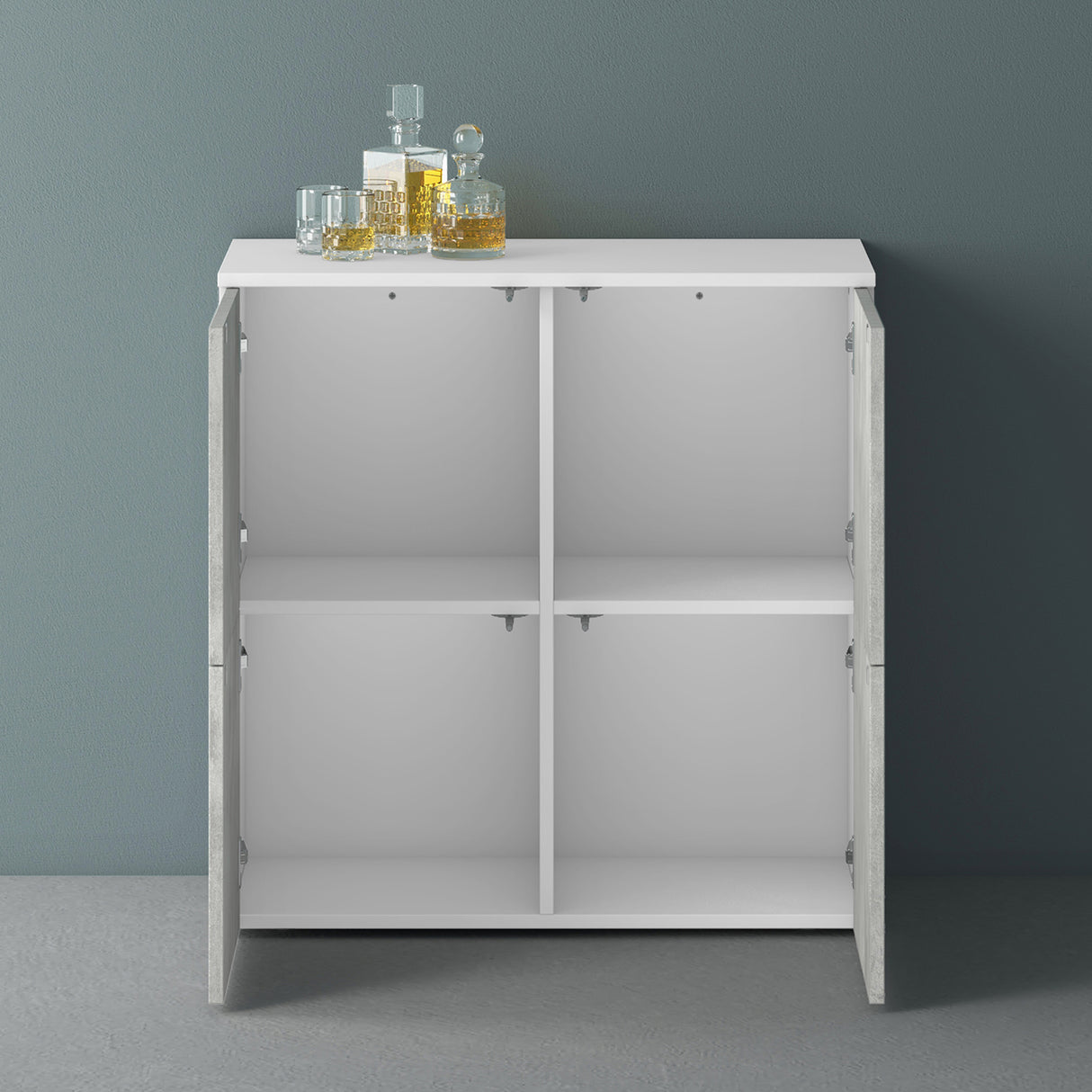 Commode de rangement à 4 portes, buffet, meuble polyvalent, meuble de rangement Glasvilla Schrank04