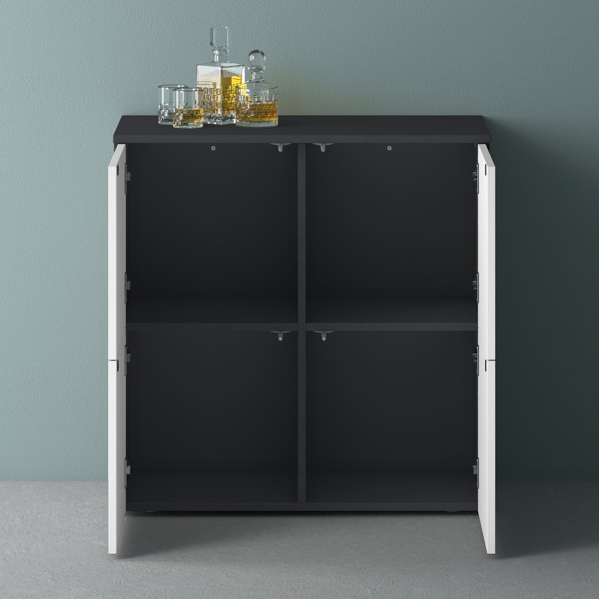 Commode de rangement à 4 portes, buffet, meuble polyvalent, meuble de rangement Glasvilla Schrank04