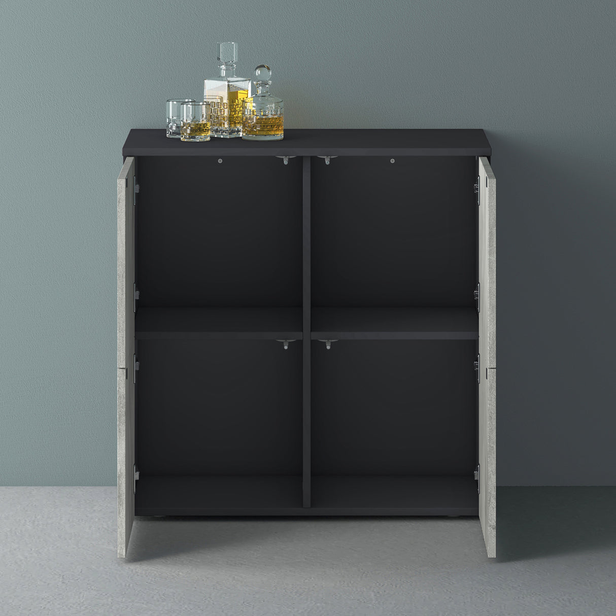 Commode de rangement à 4 portes, buffet, meuble polyvalent, meuble de rangement Glasvilla Schrank04