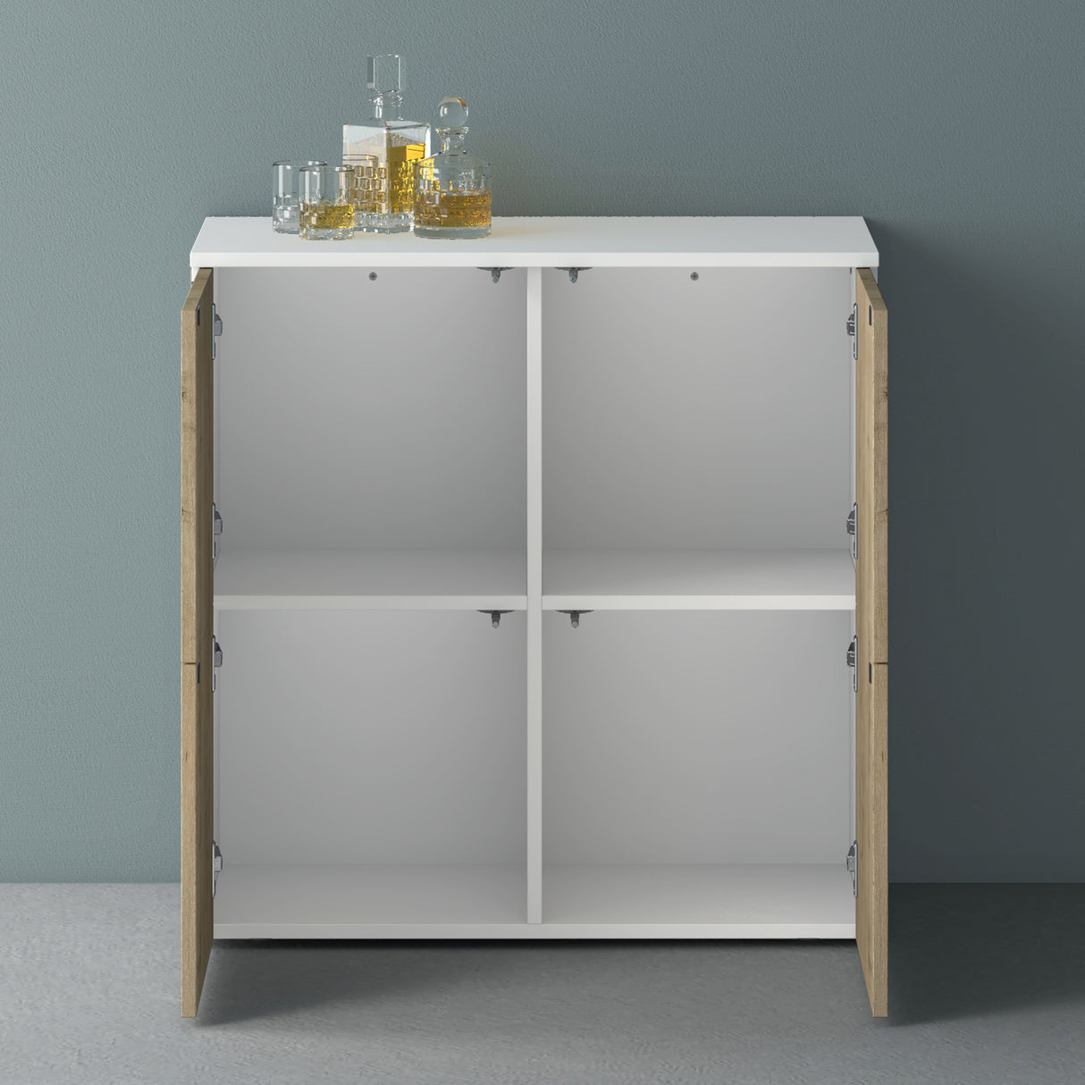 Commode de rangement à 4 portes, buffet, meuble polyvalent, meuble de rangement Glasvilla Schrank04